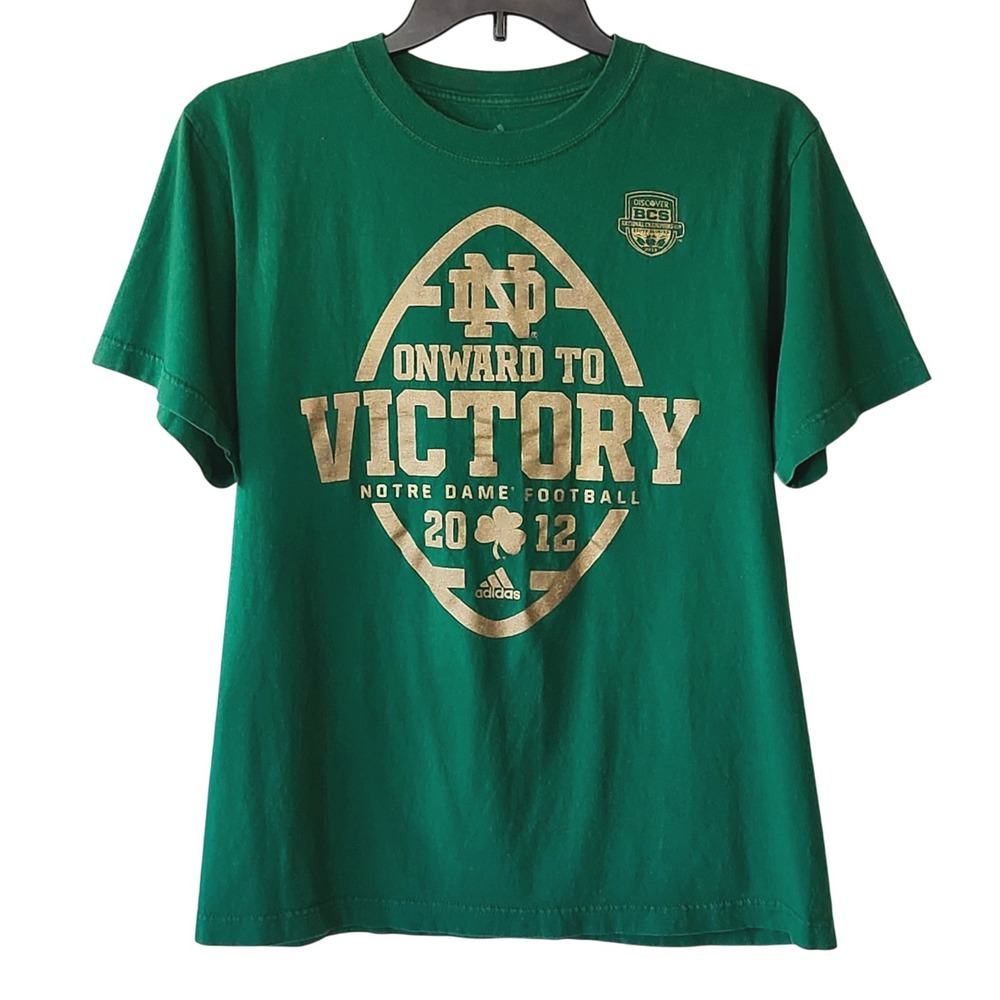 ADIDAS Notre Dame Fighting Irish T-Shirt Mens Large Onward to‎ Victory Football